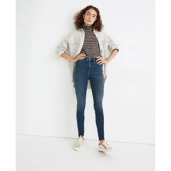 Madewell Jeans Womens 27 Roadtripper Skinny 10" High Rise Supersoft Blue Stretch - Picture 2 of 16